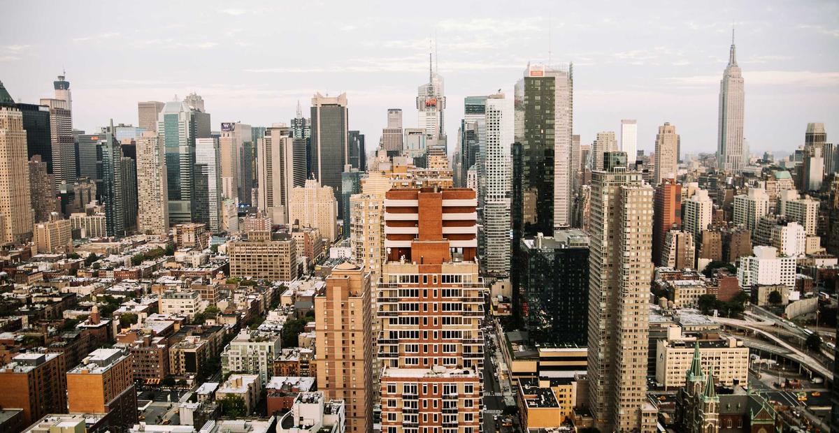 City skyline from above