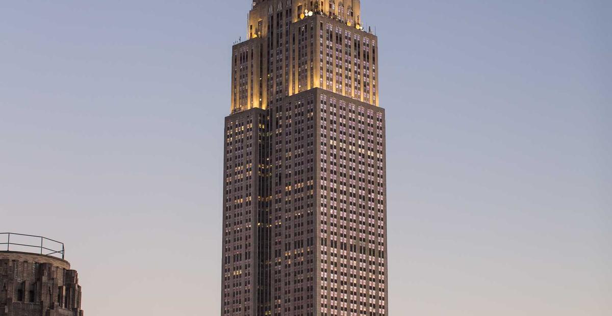 A tower at dusk
